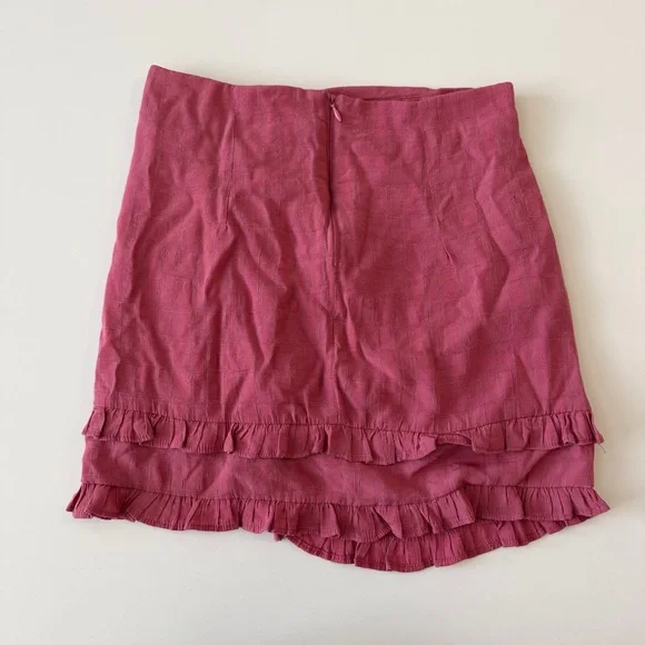 Lulus Deluxe Details Drawstring Ruched Ruffle Mini Skirt Sz S - Picture 8 of 11